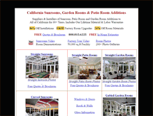 Tablet Screenshot of californiasunroomprices.com